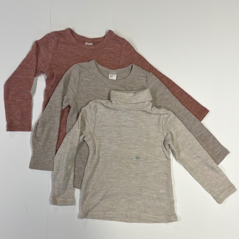 Bundle of 3 H&M Merino Wool Tops Size 3T GUC